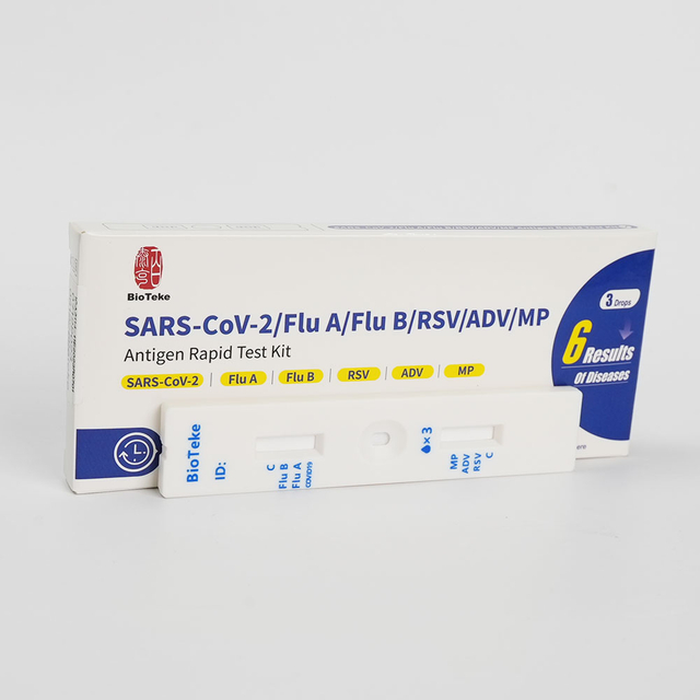 Prueba Rápida en Casete para Detección Cualitativa SARS-COV-2 / Influenza A / Influenza B / RSV / Adenovirus / Mycoplasma Pneumoniae 