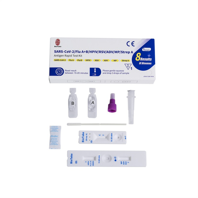 Bioteke 8 en 1 Kit de prueba rápida de antígenos respiratorios múltiples 
