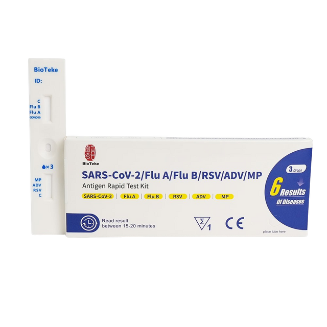 6 en 1 kit de prueba rápido para covid, gripe A y B, RSV, adenovirus, mycoplasma pneumoniae 