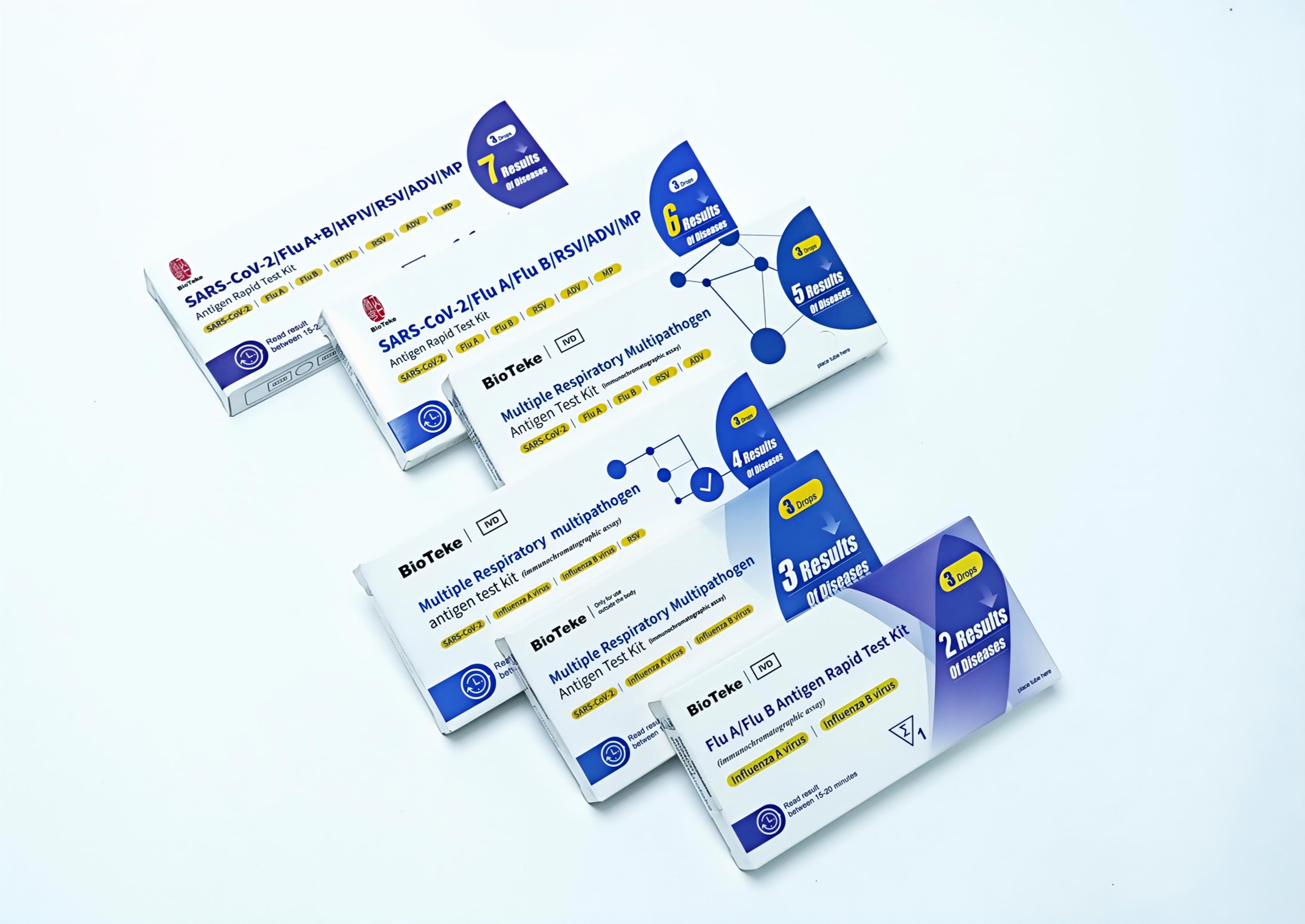 Combinación de kit de prueba rápida de antígeno multipatógeno respiratorio COVID-19/Gripe A/Gripe B/VPH/RSV/ADV/MP (ensayo inmunocromatográfico)