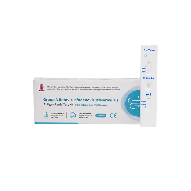 Grupo A Kit de prueba rápida de antígeno de rotavirus/adenovirus/norovirus (ensayo inmunocromatográfico)