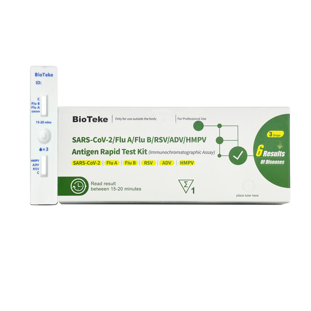 6 en 1 kit de prueba rápida de antígeno COVID Flu A&B RSV ADV HMPV