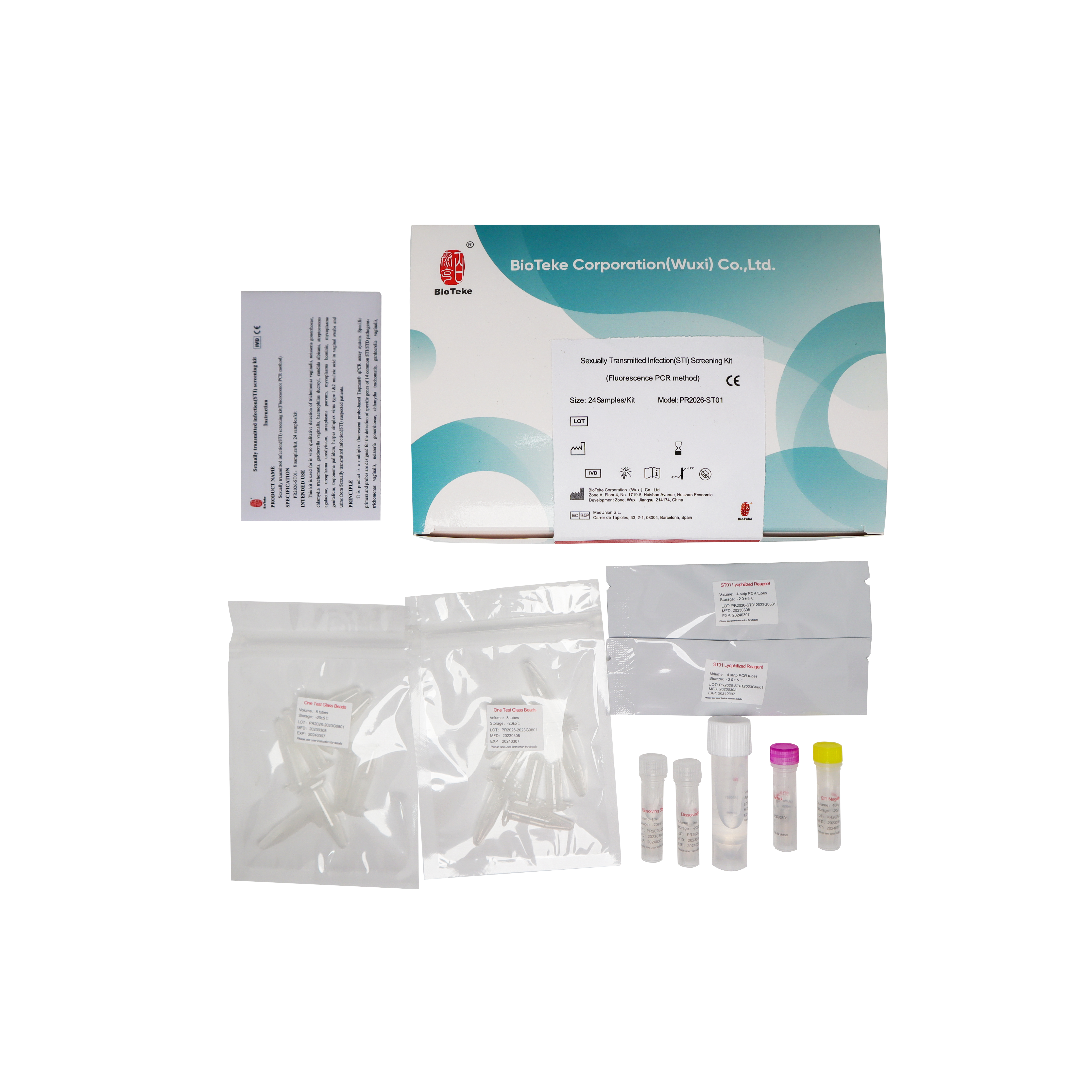 Kit de detección de infección de transmisión sexual (STI) PR2026-ST02 (método de PCR de fluorescencia)