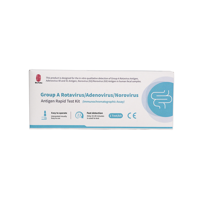 Grupo A Kit de prueba rápida de antígeno de rotavirus/adenovirus/norovirus (ensayo inmunocromatográfico)